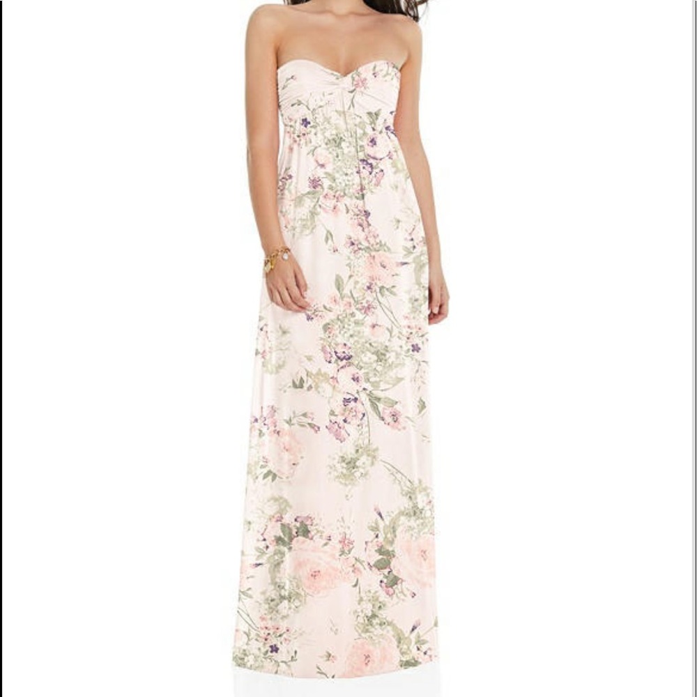 Blush pink strapless dress by Dessy Collection, Sz 12